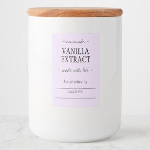 Étiquette Pour Bocaux Extrait de vanille artisanal Lilac
