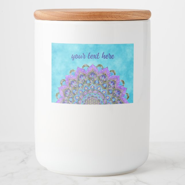 Étiquette Pour Bocaux Fleur De Vie - Mandala India Style 2 (Devant)