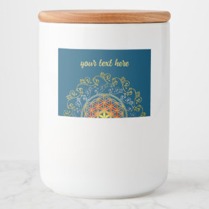 Étiquette Pour Bocaux Fleur de Vie - Ornements Vintage Mandala 1
