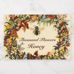 ÉTIQUETTE POUR BOCAUX FLEURS DE PRINTEMPS HONEY BEE, BEEKEEPER
