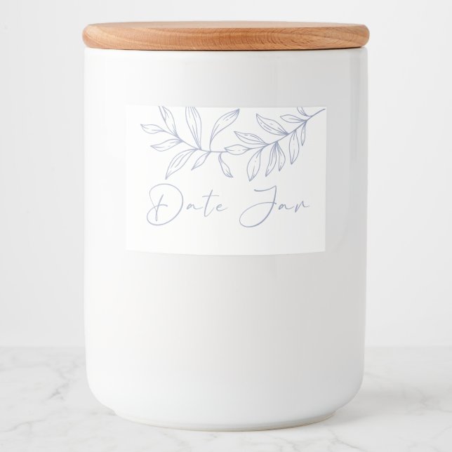 Étiquette Pour Bocaux Fleurs Périwinkle Date Jar de nuit (Devant)