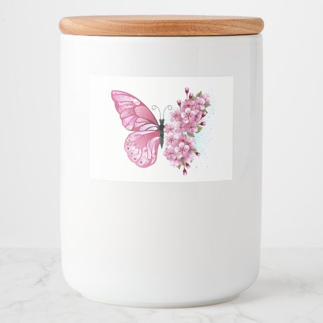 Étiquette Pour Bocaux Flower Butterfly (Devant)