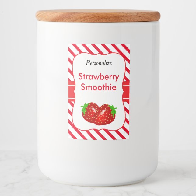 Étiquette Pour Bocaux Fraise Smoothie (Devant)