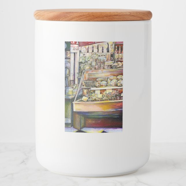 Étiquette Pour Bocaux Froid Brew dans un Hot Deli (Devant)