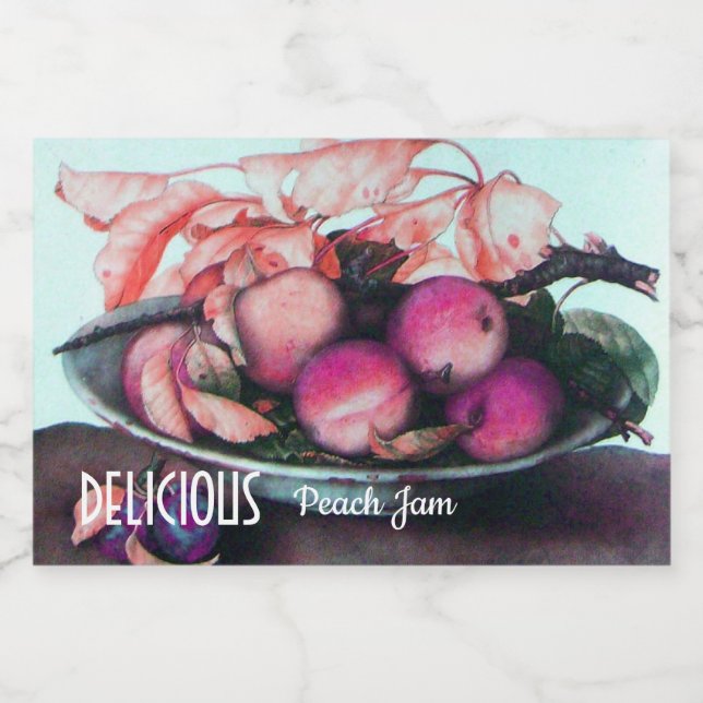 Étiquette Pour Bocaux FRUITS DE SAISON / PEACHES Peach Jam Preserve (Étiquettes simples)