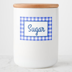 Étiquette Pour Bocaux Gingham bleu