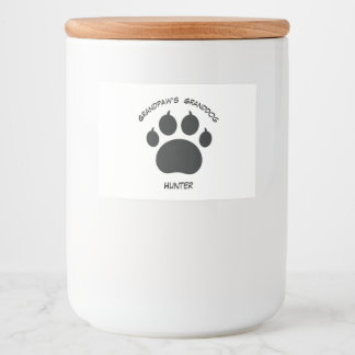 Étiquette Pour Bocaux Grand-chien noir et blanc 1 grande patte pour chie