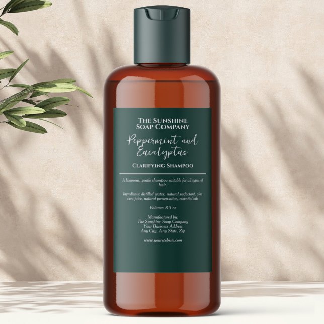 Étiquette Pour Bocaux Green minimalist waterproof cosmetics bottle label (Créateur téléchargé)