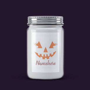 Étiquette Pour Bocaux Halloween Citrouille Jack-o'-lantern fille personn