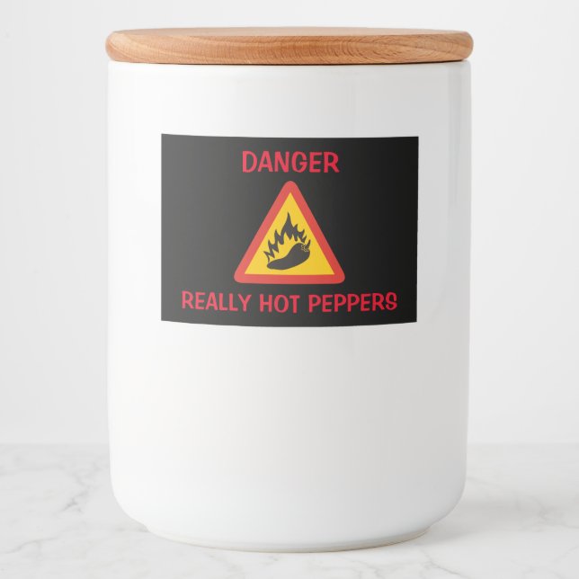 Étiquette Pour Bocaux Hot pepper danger (Devant)