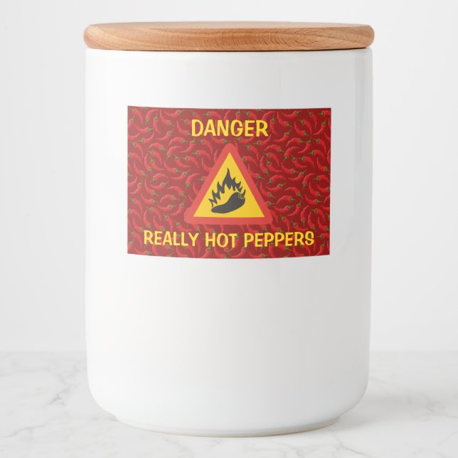 Étiquette Pour Bocaux Hot pepper danger (Devant)