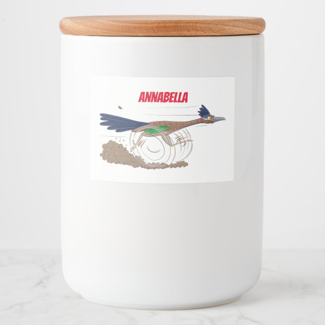 Étiquette Pour Bocaux Illustration amusante de la caricature d'oiseau du (Devant)