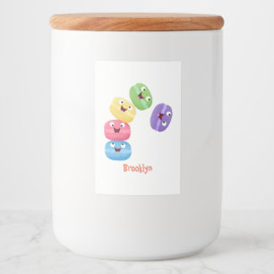 Étiquette Pour Bocaux Illustration de caricature de macarons marrant mig