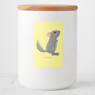 Étiquette Pour Bocaux Illustration de chinchilla gris mignon