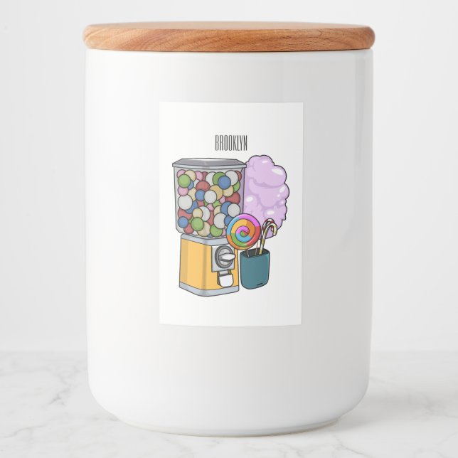Étiquette Pour Bocaux Illustration de dessin de bonbon (Devant)