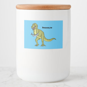 Étiquette Pour Bocaux Illustration de dinosaure T rex drôle