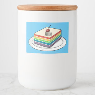Étiquette Pour Bocaux Illustration de gâteau arc-en-ciel