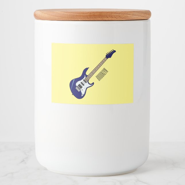 Étiquette Pour Bocaux Illustration de guitare électrique (Devant)