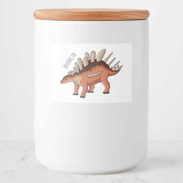 Étiquette Pour Bocaux Illustration de Kentrosaurus (Devant)