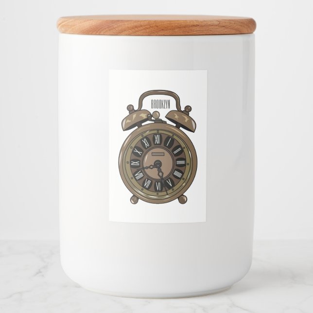 Étiquette Pour Bocaux Illustration de l'horloge d'alarme (Devant)