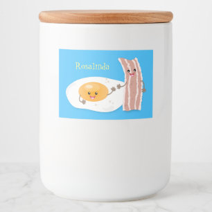 Étiquette Pour Bocaux Illustration de l'oeuf de Cute kawaii et du bacon