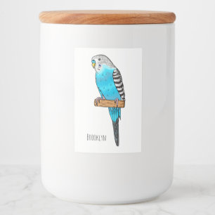 Étiquette Pour Bocaux Illustration de l'oiseau bleu budgerigar