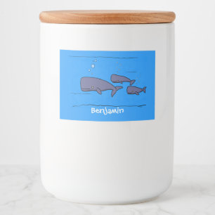 Étiquette Pour Bocaux Illustration de mignonne migratrice de baleines à 