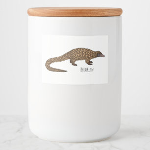 Étiquette Pour Bocaux Illustration de pangolin à queue longue