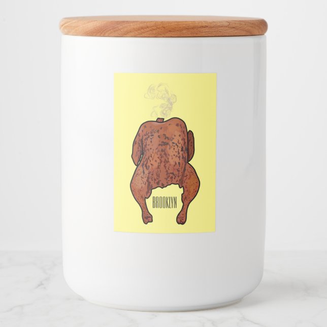 Étiquette Pour Bocaux Illustration de poulet rôti (Devant)