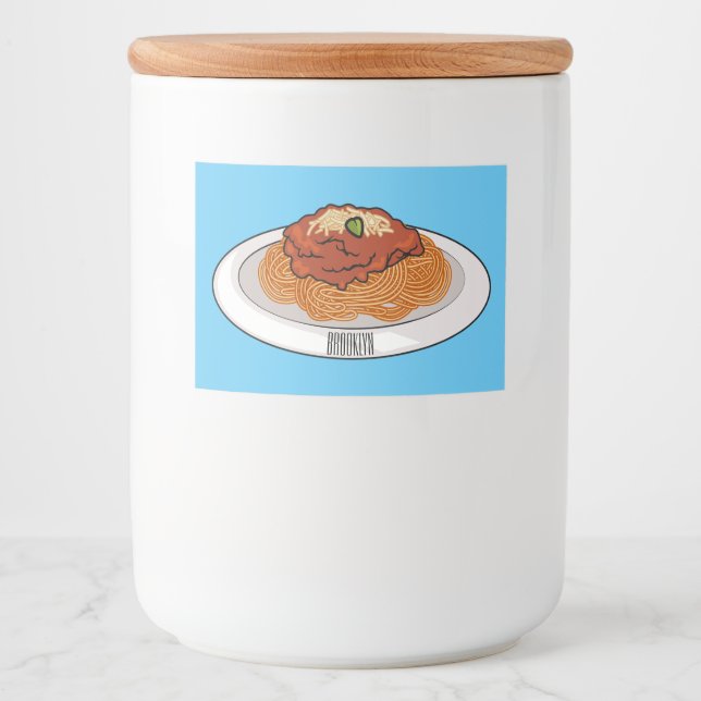 Étiquette Pour Bocaux Illustration de Spaghetti (Devant)