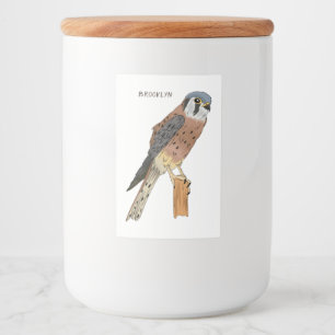 Étiquette Pour Bocaux Illustration d'oiseau américain Kestrel