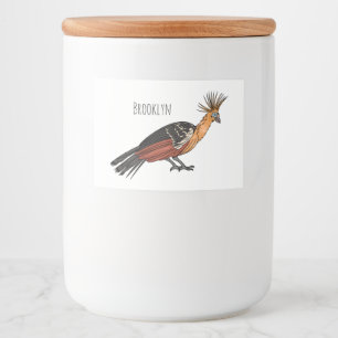 Étiquette Pour Bocaux Illustration d'oiseau Hoatzin