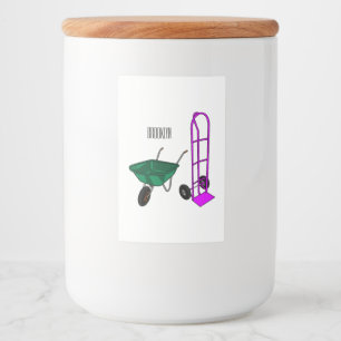 Étiquette Pour Bocaux Illustration du chariot à roues et du chariot à ma