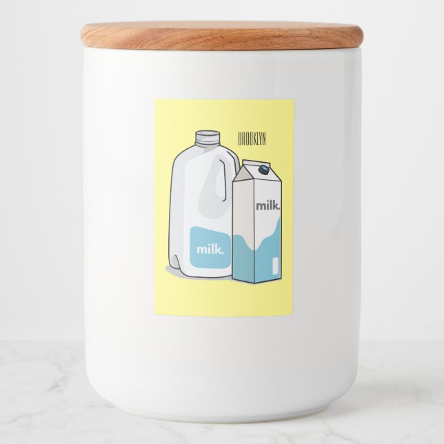 Étiquette Pour Bocaux Illustration du lait (Devant)