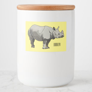 Étiquette Pour Bocaux Illustration du rhinocéros de Javan