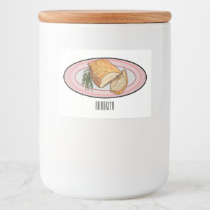 Étiquette Pour Bocaux Illustration du ventre de porc rôti