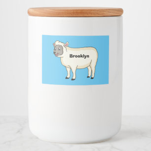 Étiquette Pour Bocaux Illustration d'un mouton joyeux