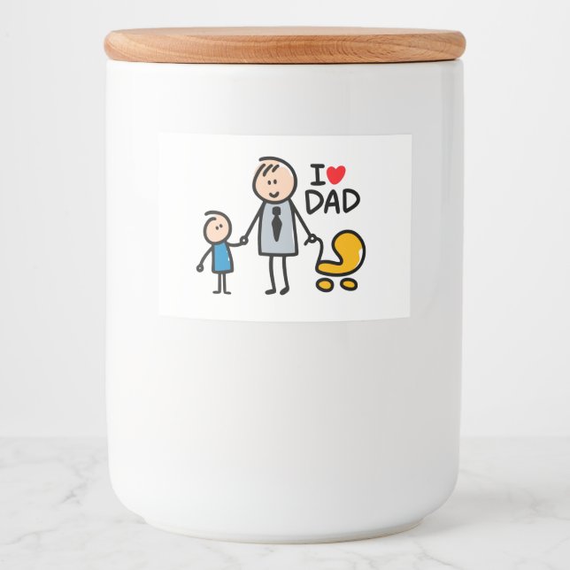 Étiquette Pour Bocaux Impression Love Daddy (Devant)