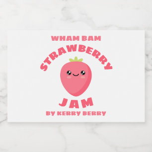 Étiquette Pour Bocaux Jam aux fraises Kawaii