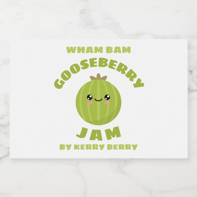 Étiquette Pour Bocaux Jam Kawaii Gooseberry (Étiquettes simples)
