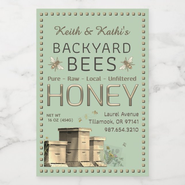 Étiquette Pour Bocaux Jardin ruches d'abeilles et Petites abeilles Jardi (Étiquettes simples)