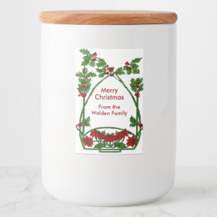 Étiquette Pour Bocaux Joyeux Noël Holly poinsettia
