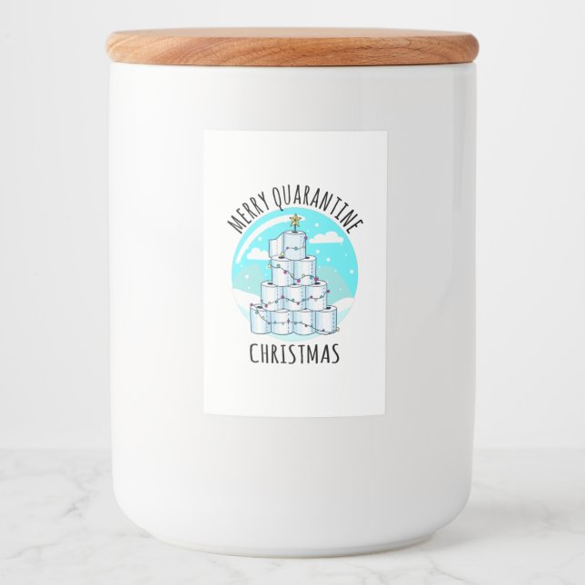 Étiquette Pour Bocaux Joyeux Quarantaine Arbre de Noël Papier toilette (Devant)