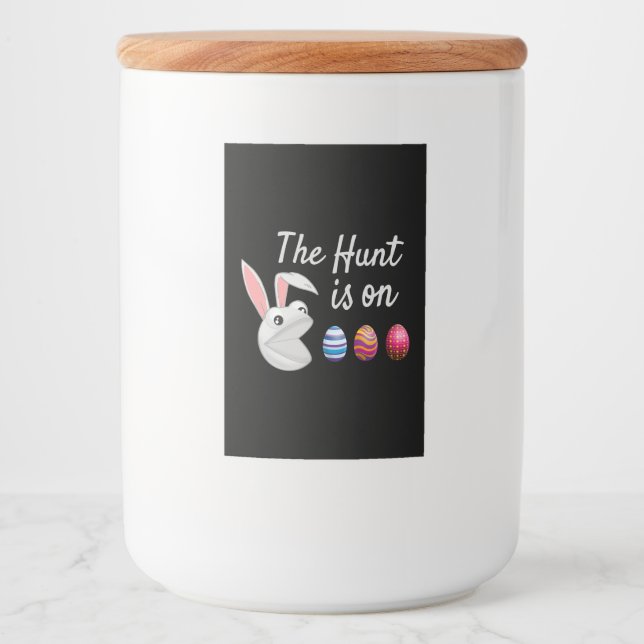 Étiquette Pour Bocaux La chasse est sur la chasse aux oeufs de lapin de  (Devant)