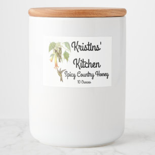 Étiquette Pour Bocaux La faune d'oiseaux de colibri fleurit l'étiquette