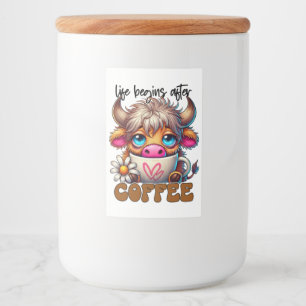 Étiquette Pour Bocaux La vie commence après le café 