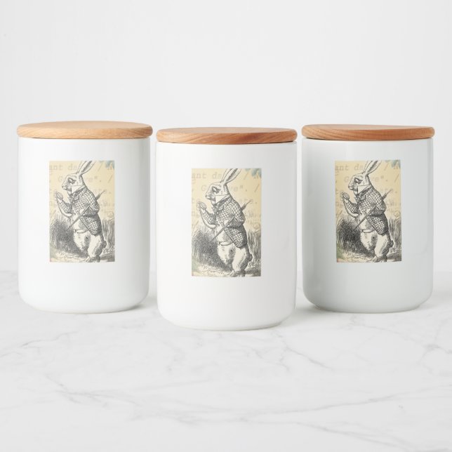 Étiquette Pour Bocaux Le lapin blanc Alice au pays des merveilles (Bouteilles)
