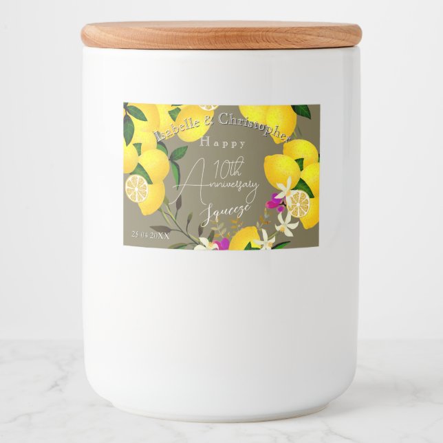 Étiquette Pour Bocaux Lemon Squeeze  (Devant)