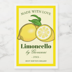 Étiquette Pour Bocaux Liqueur Limoncello   Limoncino citron