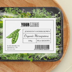 Étiquette Pour Bocaux Logo et code-barres personnalisés Microgreens de t